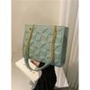 Niche Fashion Checkered Chain Women's Bag French Casual Shoulder Crossbody Bag ins Style Simple Underarm Bag PU Material