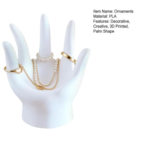 Hand Jewelry Display Holder 3D Printed Palm Shape Jewelry Organizer Stand Compact Desktop Storage Rack for Rings Necklaces Bracelets Art Decor Gift