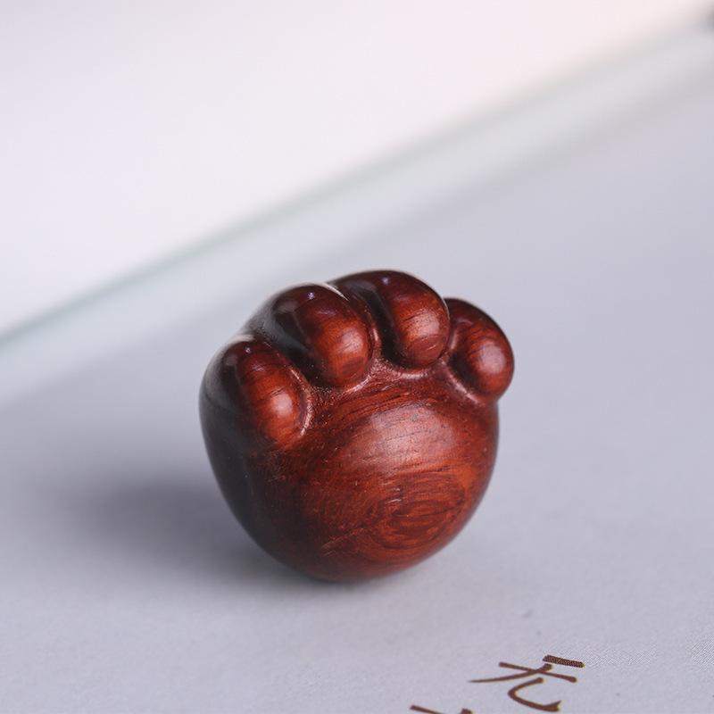 Green Sandalwood & Purple Sandalwood Cat Paw Keychain Pendant