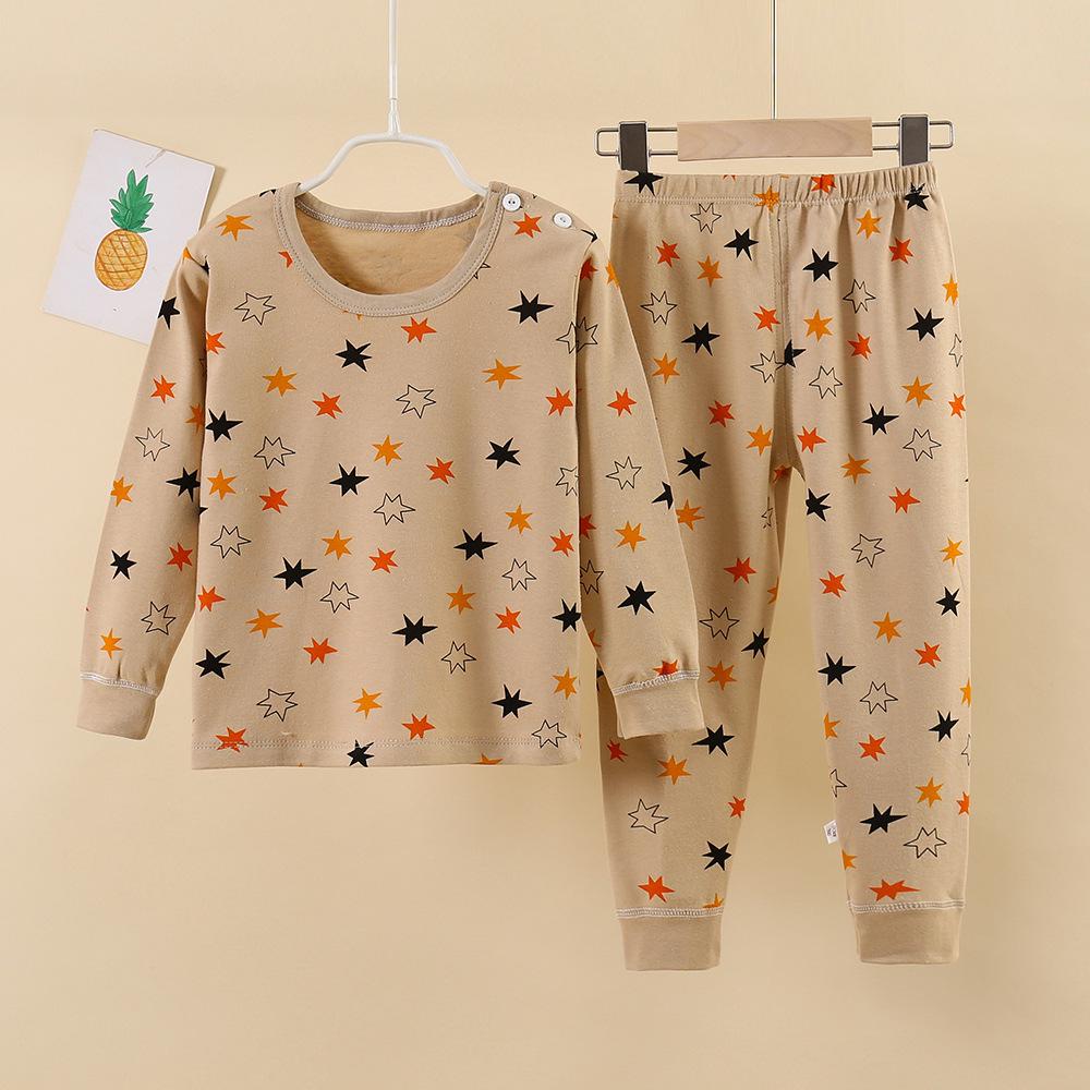 Children's Pure Cotton Pajama Set: Boys' and Girls' Autumn Homewear with Trousers