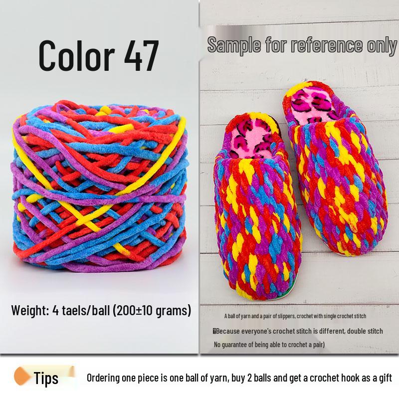 Plush Wool Yarn for Hand-Knitted Crochet Shoes & Slippers