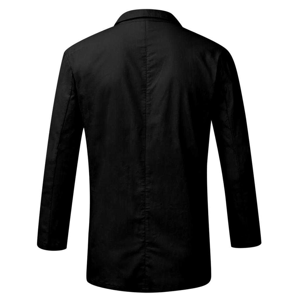 Men's Slim Fit Linen Blend Pocket Solid Long Sleeve Suit  Jacket Outwear