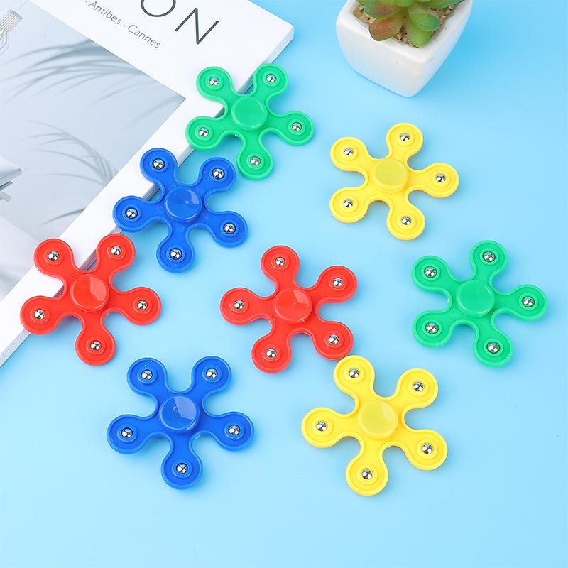 Five-Bead Steel Ball Finger Spinner: Pentagonal Decompression Toy
