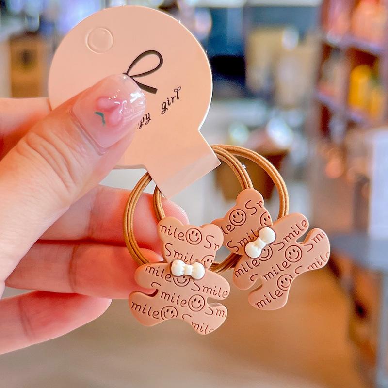 

2 шт. Мультяшные кролики, медведи, животные, милые детские эластичные резинки для волос, детские резинки для волос, аксессуары для волос для девочек, детский головной убор