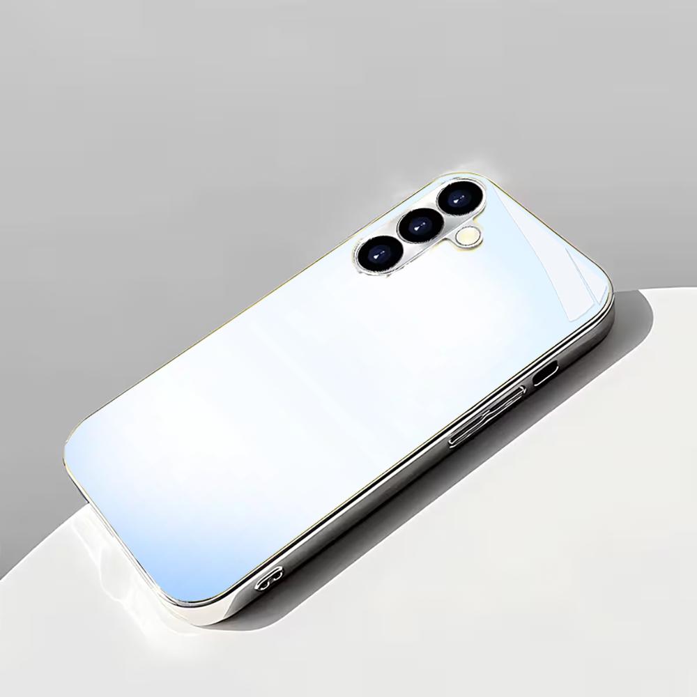 Nuova Cover per Telefono Antiurto con Motivo HD Color Gradiente Placcata Argento per Samsung Galaxy S26/S25/S24/S23/S22 Ultra Plus/Fe
