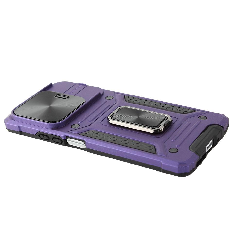 Armored Case for Xiaomi Redmi Note 13 5G, CamShield Slide, Purple + 9H Tempered Glass