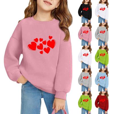 Meisjes Truien met Ronde Hals voor Kinderen Bedrukte Baby Tops Valentijnsdag