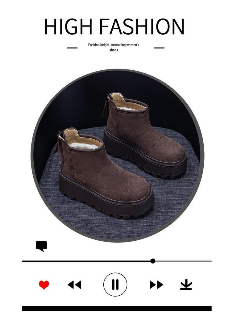 2025 Winter Women's European Snow Boots: Versatile Low-Top, Thick Velvet, Warm, Short Boots with Rear Zipper