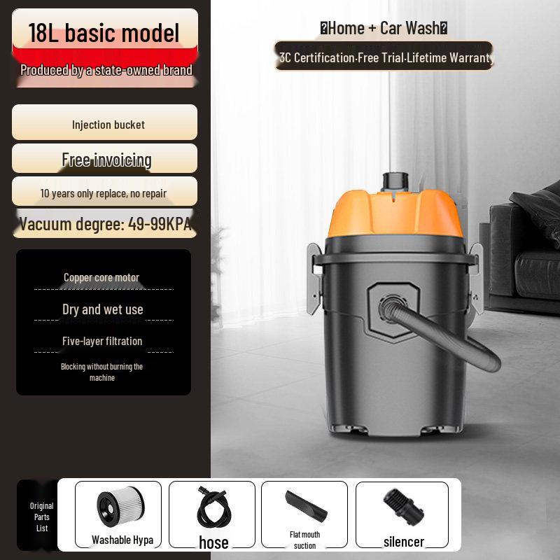 High-Power Industrial Vacuum Cleaner for Home, Car, and Small-Scale Cleaning