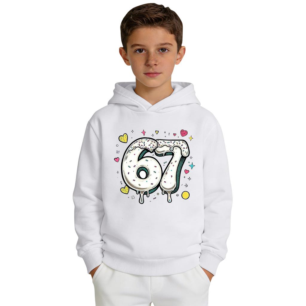 Boys' Printed Hooded Long,Sleeve Sweatshirt Casual Sports Comfort Sweatshirt