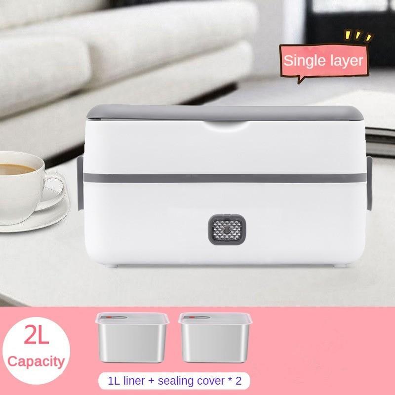 430W 2L/4L Large Capacity Steaming Electric Dining Box with Anti Dry Burning Portable Sealed Bento Box Stainless Steel Inner Heating Lunch Box