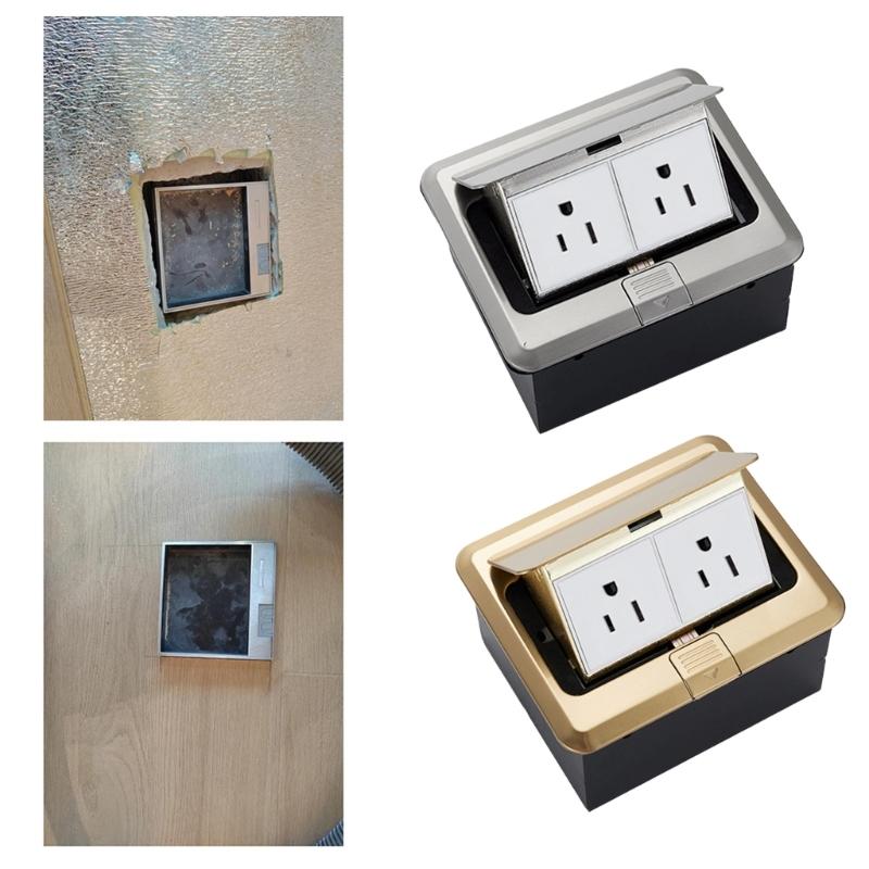 Strong Steel Ground Power Outlet with Spring Loading Popup Mechanism Corrosion Resistant Floor Port US Compatible