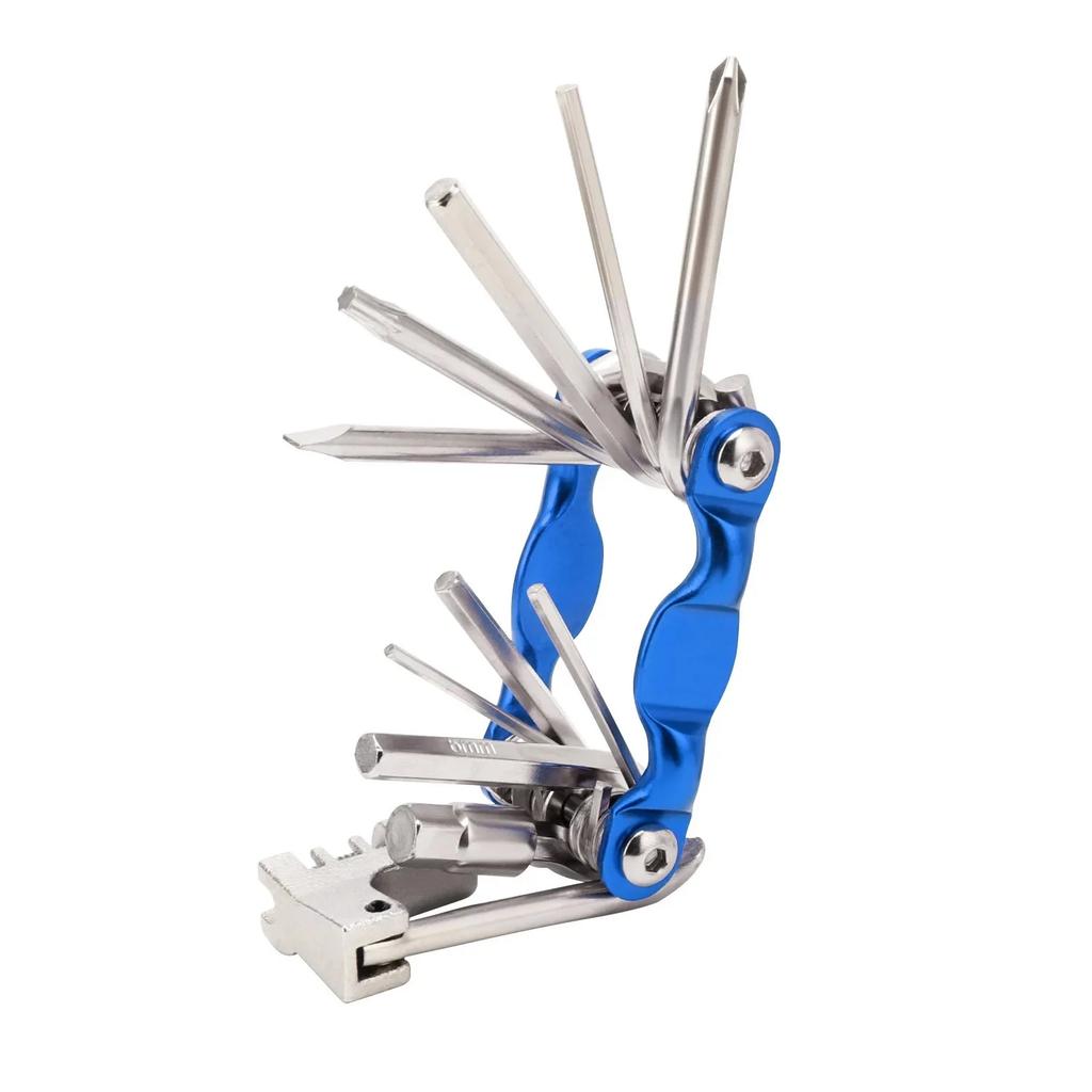 Multifunctional 11in1 Bicycle Repair Tool Kit Mountain Road Bike with Chain Cutter Arc Colorful Combination Screwdriver Wrench