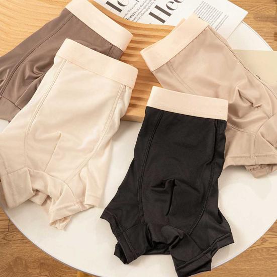Slip da Uomo a Vita Media con Elastico in Vita, Tinta Unita con Stampa di Lettere, Mutandine Traspiranti U-convex