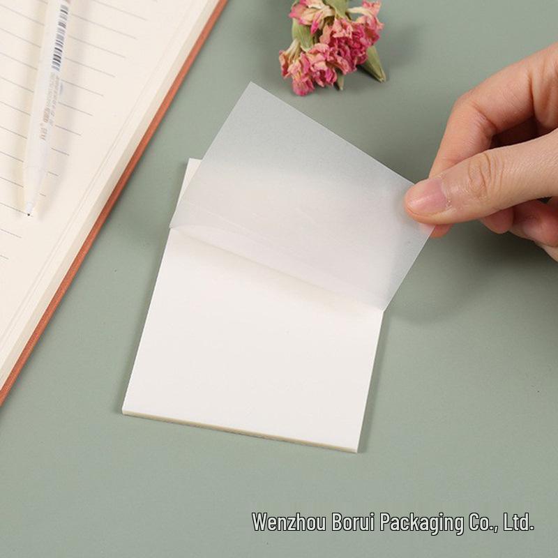 Transparent Colored PET Sticky Notes - Reusable, See-Through, Fluorescent Index Stickers