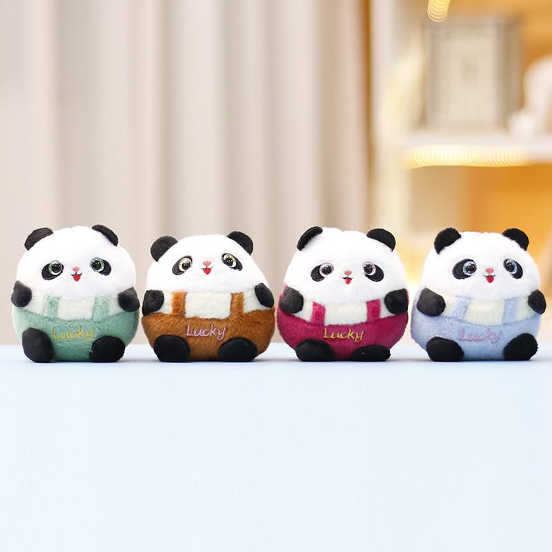 Keychain Panda Fat Cute Cartoon Girl Backpack Decoration Hanging Plush Doll Gift