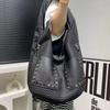 Netz Nieten Tragetasche Große Kapazität Pendler Trend Schulter Handtasche
