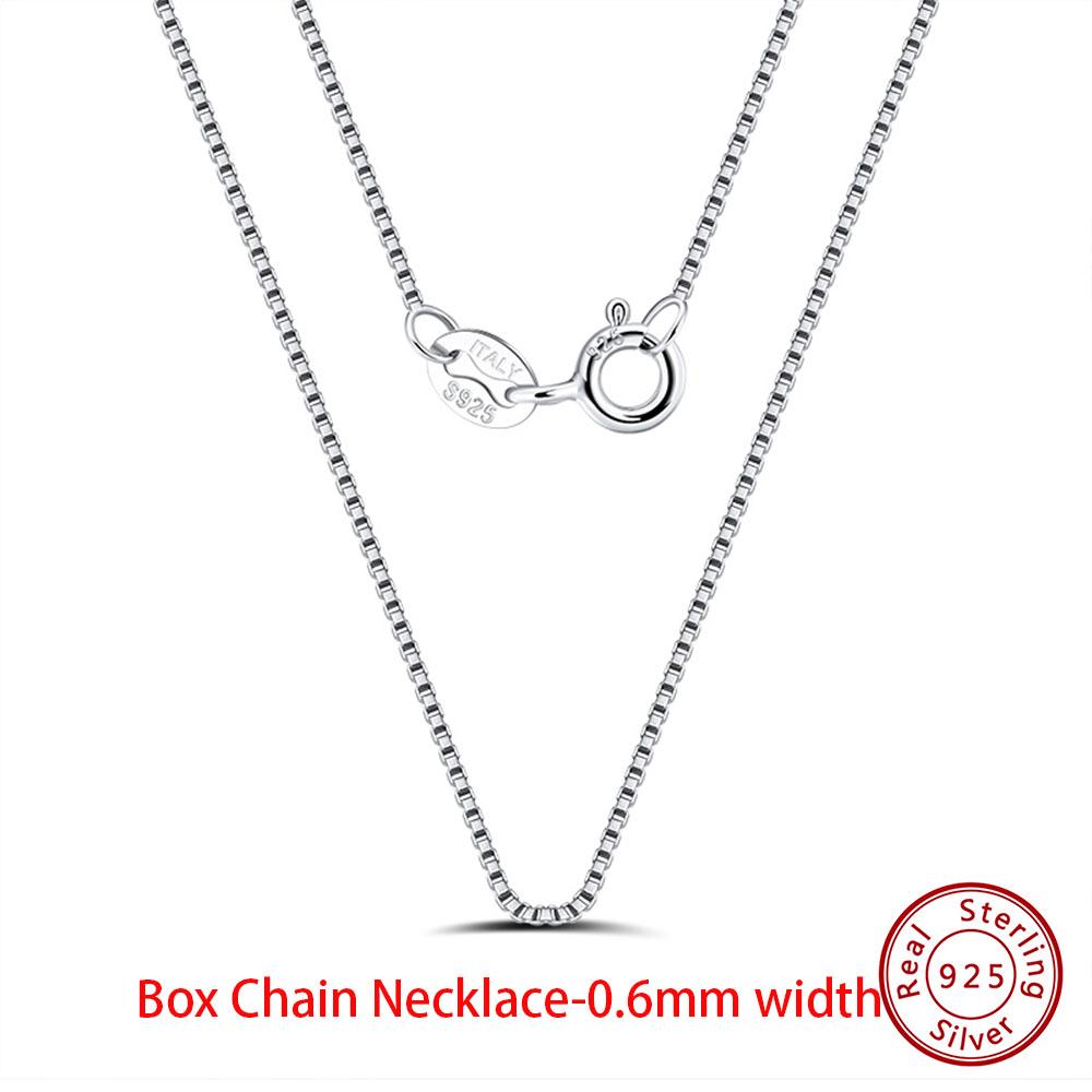 EFFIE QUEEN Real 925 Sterling Silver Diamond Cut Twist Rope Figaro Cuban Snake Bead Box Link Chain Necklace DIY Fine Jewelry SC