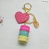 Neuer Kuchen Schlüsselanhänger Mode Auto Schlüsselanhänger Damen Tasche Anhänger Zubehör Frankreich Kuchen Macarons mit Eiffelturm Schlüsselanhänger Geschenk Schmuck