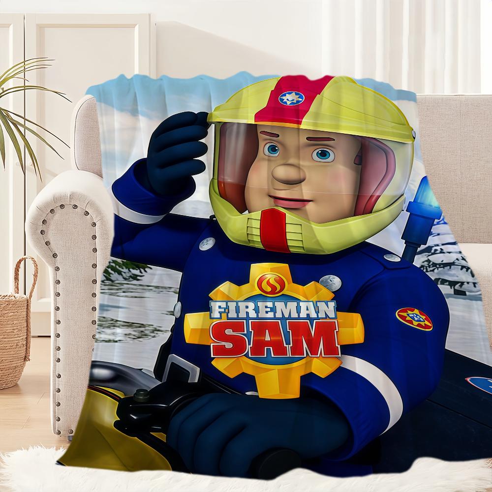 

F-Fireman-ES S-Sam Cartoon Blanket Blanket for Couch Sofa Travel Home Picni Flannel Blanket birthday gift Warm Comfortable 30x40in
