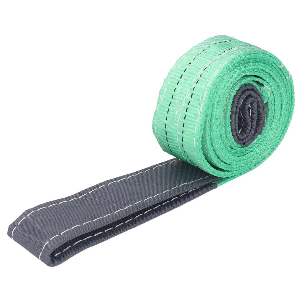 2T Flaches Hebeband mit Doppelschlaufenschäkel Polyester-Gurtband Hebeschlaufe für Industriekran 2 Meter