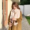 2025 new imitation cashmere scarf women's sweet color matching striped scarf shawl warm scarf