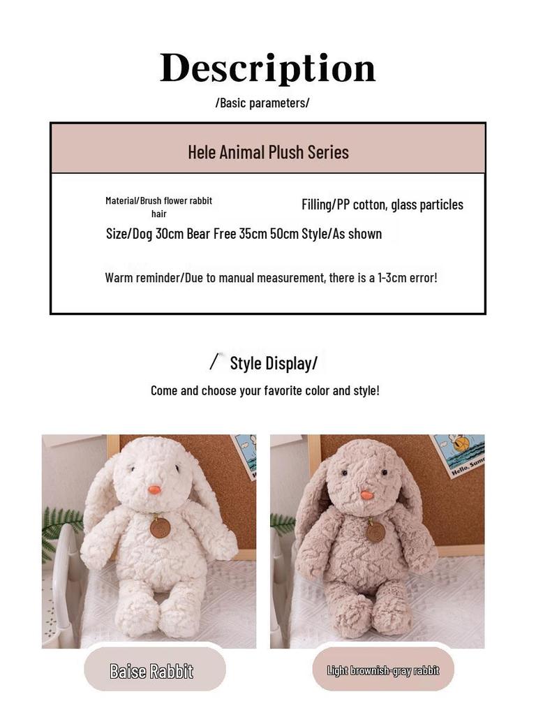 Bangbang Rabbit Plush Toy - Cute Lop-Eared Rabbit Teddy Bear Doll, Perfect Qixi Gift for Children and Girls