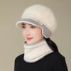 Autumn And Winter Warm Windproof Hat Simple Plush Fur Lined Cap For Women Casual Rabbit Fur Blend Knitted Hat Gifts For Mom