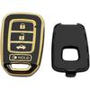 360 Degree Soft TPU Protector Key Fob Cover Case fit for Honda 2016-2017 Accord 2016- Civic 2014-2015 CR-V Keyless Entry Key Fob (Black)