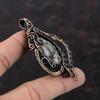 Kupferfarbener Opal-Anhänger Kupferdraht-umwickelter Anhänger Echter Edelstein Handgefertigter Anhänger Kupferdraht-Wickelschmuck Anhänger zum Geschenk Heilstein
