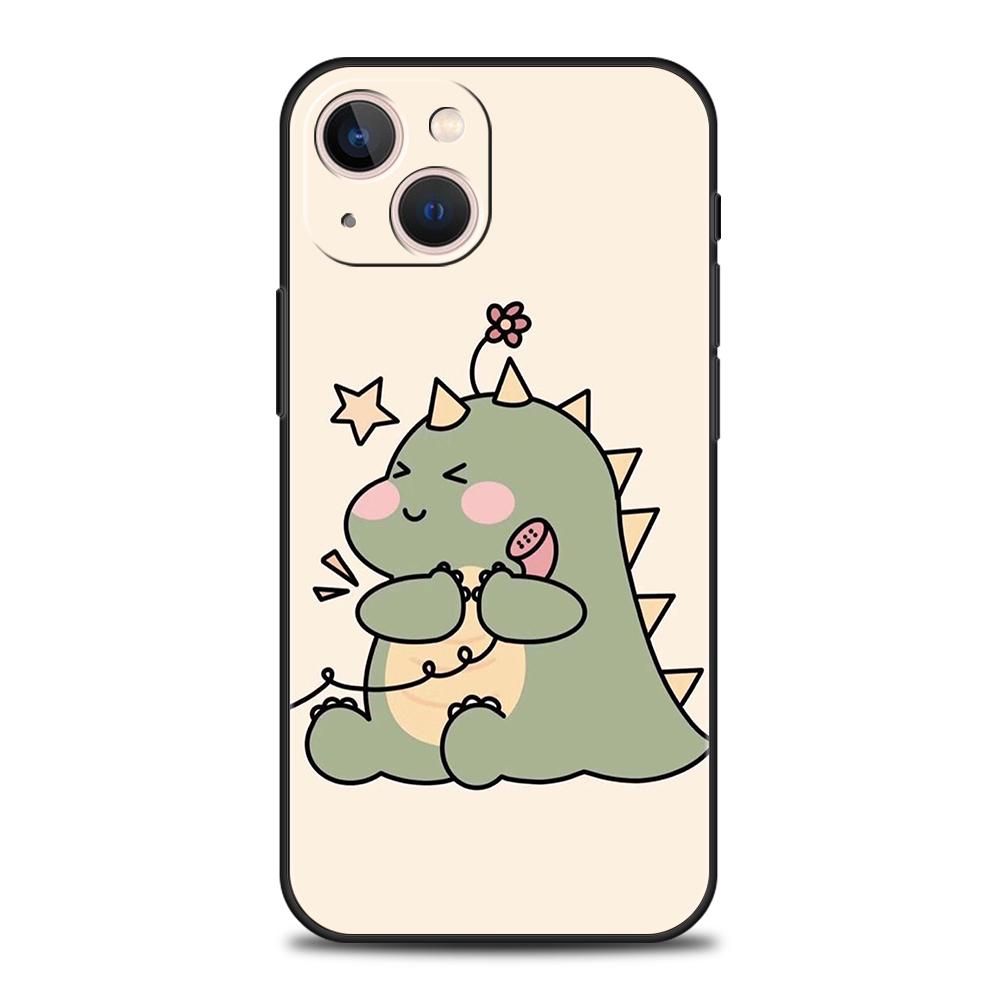 Funny Cute Cartoon Dinosaur Phone Case for iPhone 16 15 14 13 12 Pro Max 11 Pro Max 7 8 Plus XS XR Shockproof Silicon Soft Shell