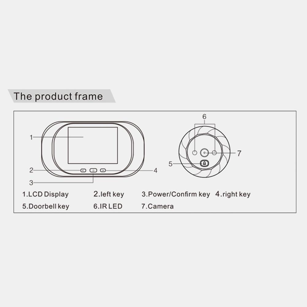 2.8 Inch Digital Doorbell Night Vision Door Peephole Camera Viewer Door Bell Peephole Viewer Video Night Vision