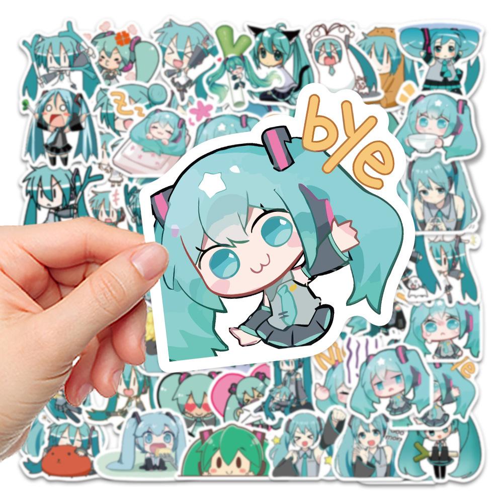 Yiran Toy 1 Unisex Kids 50Pcs Kawaii Chibi Anime Graffiti Stickers Hatsune Miku Pack Suitcase Laptop Phone Skateboard Cartoon Stickers Kid Gifts Playthings