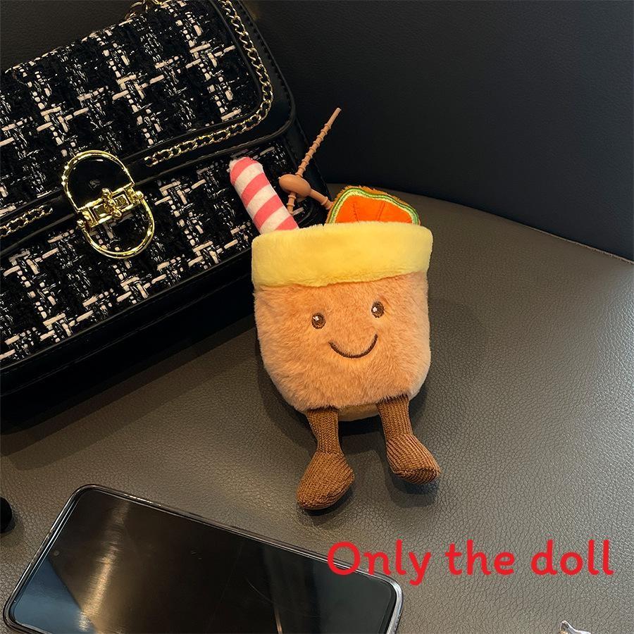 

Orange Plush Milk Tea Cup Keychain With Pp Cotton Filling For Gift And Kids оранжевый