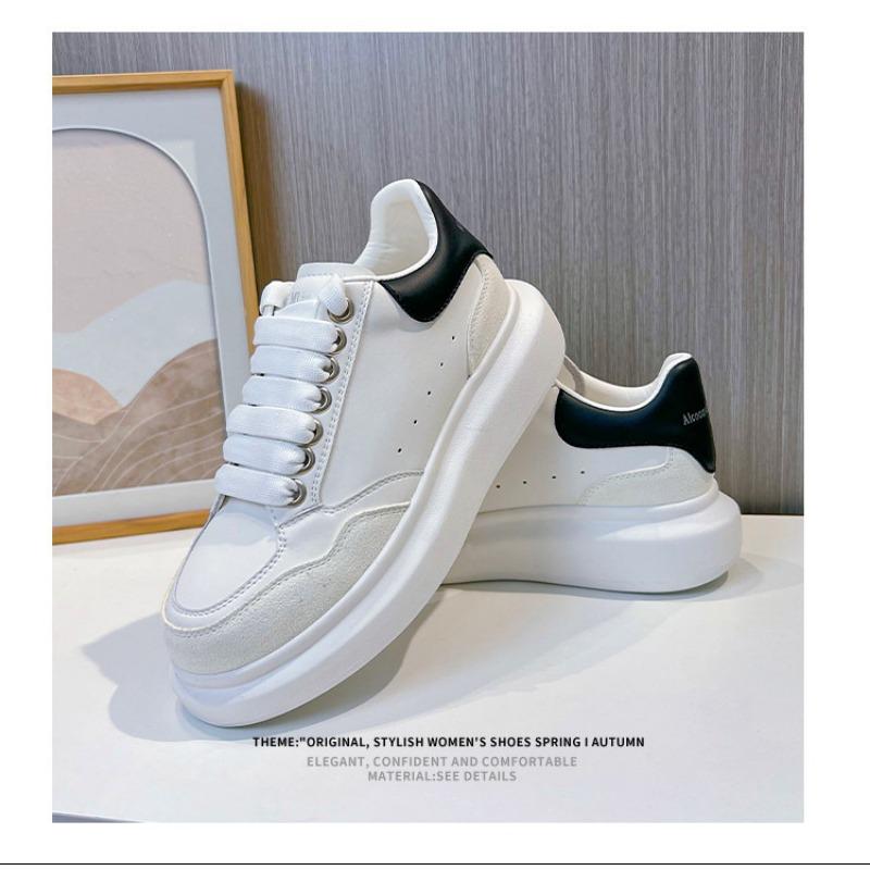Sapatos de couro branco com sola de espuma, sapatos casuais femininos de primavera com sola grossa
