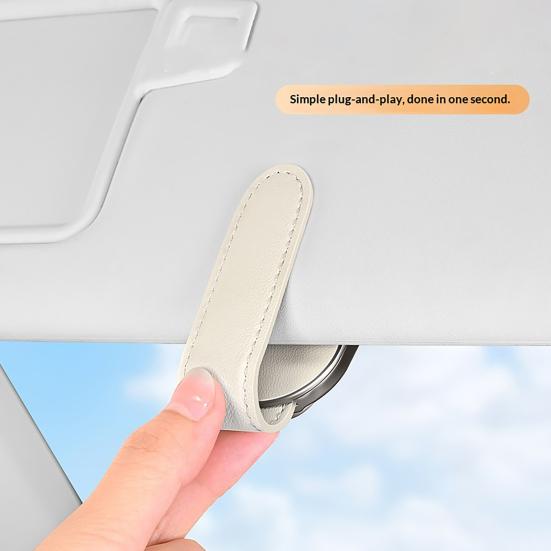 Car Sunglasses Clip for Visor Multi-Function Holder for Glasses Cards Ticket Scratch-Resistant Lining Zinc Alloy Elastic Clamp Car Sun Visor Accessory