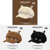 Cat Ears Octagonal Beanie Hat With Wide Brim For Winter Warmth