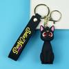 Cat Keychain with Soft Rubber Figurine and Durable Metal Rings for Keys and Bags Suitable for Everyday Use and Gift Giving
