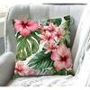 1 Stück Tropische Hibiskus-Monstera-Blatt-Druck Kissenbezug, Geeignet für Sofa, Schlafzimmer, Wohnzimmer, Ein frisches Geschenk für Pflanzenliebhaber