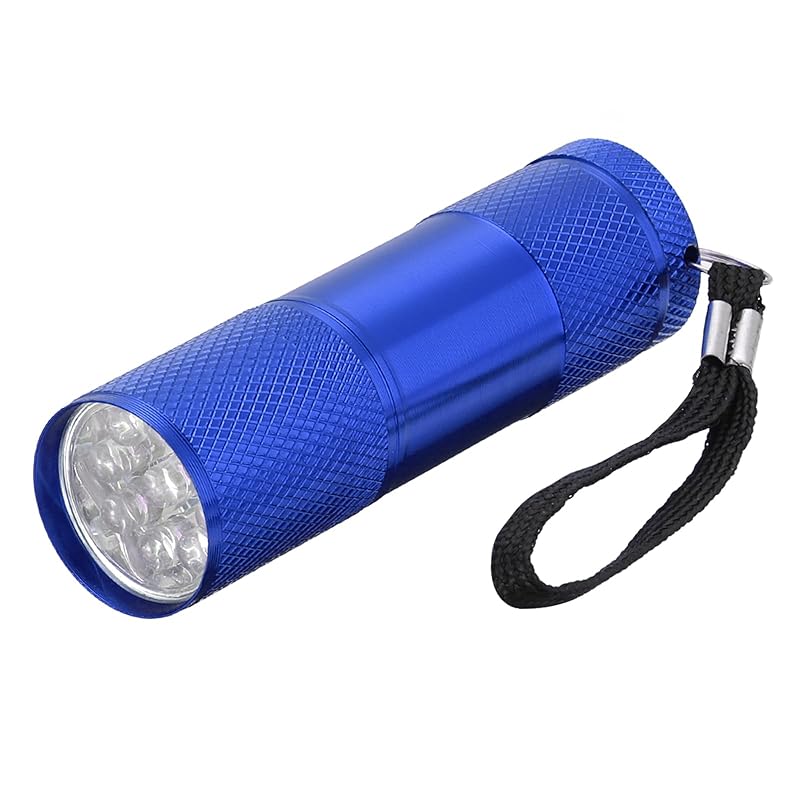 

PATIKIL 9pcs LED mini flashlight camp hiking outdoors Comes with a lanyard for convenience in emergencies aluminum pocket flashlight blue