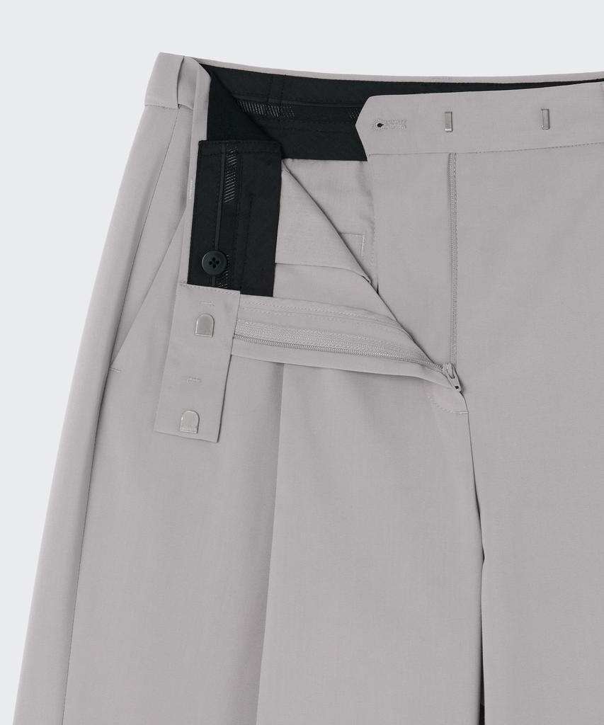 MUSINSA STANDARD WOMAN [Cooltandard] Women'S Low Waist Deep Tuck Wide Hidden Banding Slacks [Light Gray]