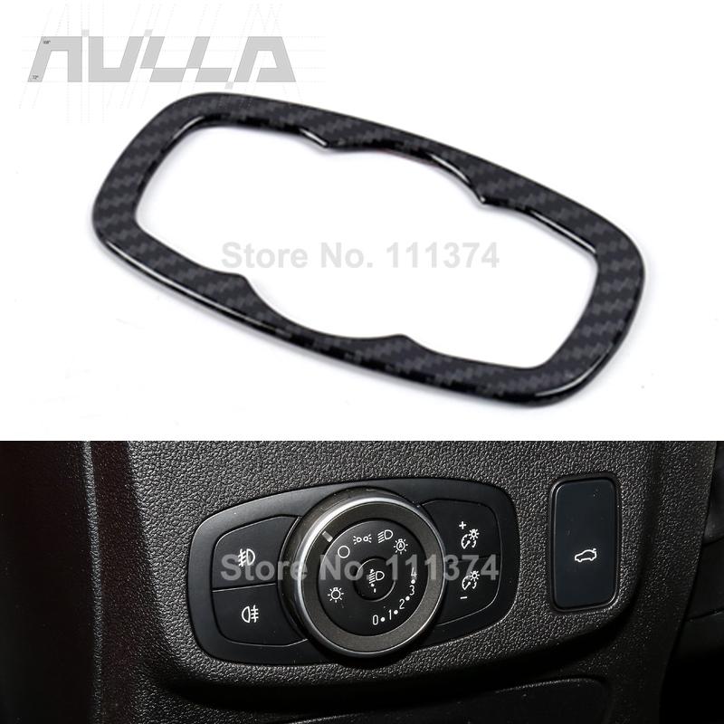 

Углеродный хром для Ford Fiesta MK8 2017 2018 автомобиля, фара автомобиля, переключатель регулировки света, декоративная рамка, накладки