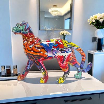 New Walking Leopard Ornaments Bedroom Office TV Cabinet Home Statue Craft Living Room Decoration