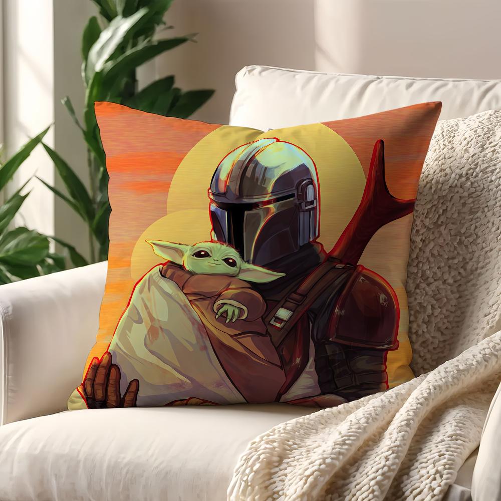 S-Star Wars-S G-Grogu Baby Yoda Kawaii cushion cover For Pillow Printing Sofa Decoration Home Car Room Office Nordic Simplicity