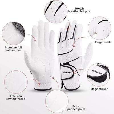Pánské golfové rukavice pro levou ruku Golfové rukavice do mokrého počasí pro golfisty Prodyšné Flexibilní golfové rukavice z umělé kůže