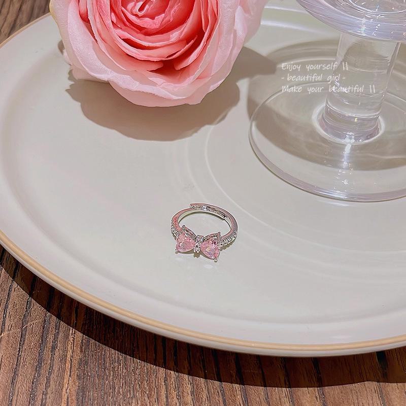 Elegant Niche Micro-Inlaid Zircon Butterfly Ring – Women's Trendy Open Design Index Finger Accessory