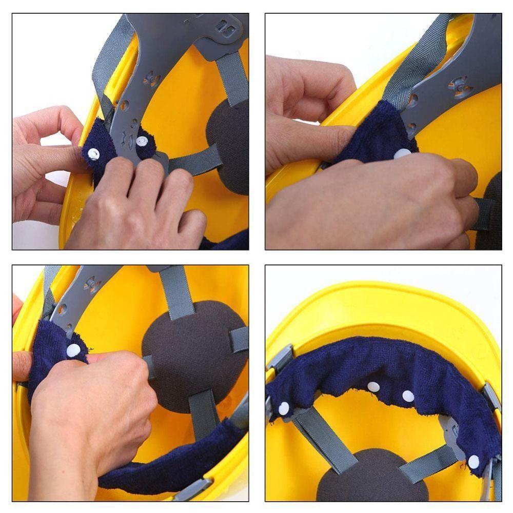 6PCS Soft Hard Hat Sweatband Snap Snap-On Helmets Sweat Pads Helmet Lining Pad Baseball Cap