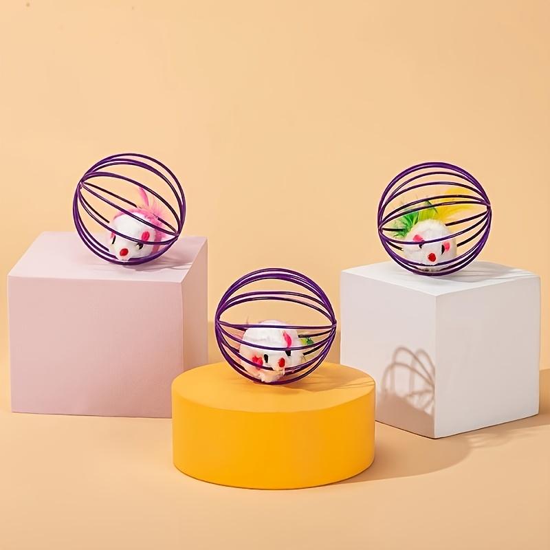 Interactive Cat Toy with Moving Mice - Durable Fabric, Artificial Feathers,Medium Breed Recommended, Playful Cat Toy|Colorful Cat Toy