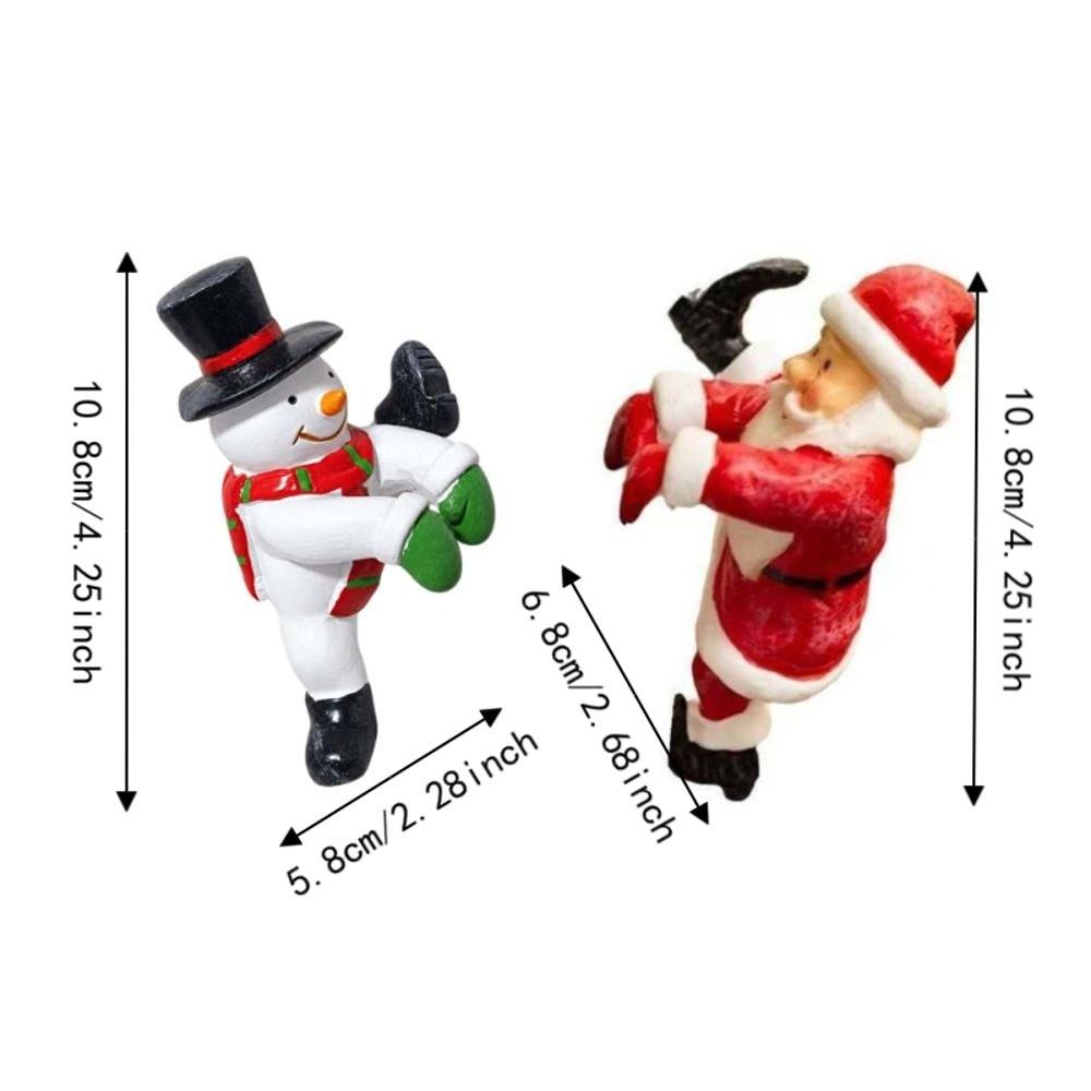 Cute Small Climbing Figurines Santa Claus Christmas Hanging Ornaments for Patio, Lawn