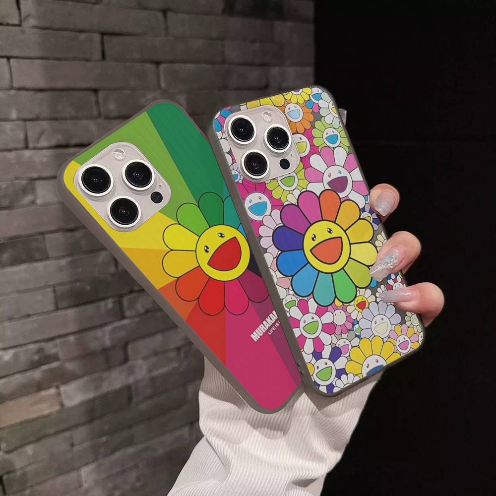 Art Japanese M-Murakami Artisti T-Takash For IPhone 17 16 15 13 14 Pro Max Plus Pro Corrugated Translucent Back Phone Cover